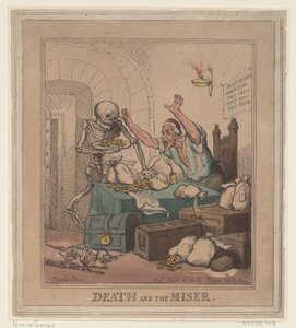 De dood en de vrek door Thomas Rowlandson