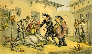 De dood van Punch door Thomas Rowlandson