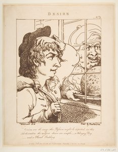 Desire Le Brun Travested, of Karikaturen van de Passies, 20 januari 1800 door Thomas Rowlandson