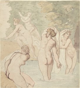 Diana en haar nimfen baden