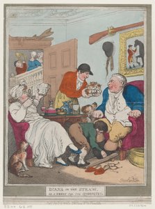 Diana in het stro, of een traktatie voor Quornites, 1 januari 1804 door Thomas Rowlandson