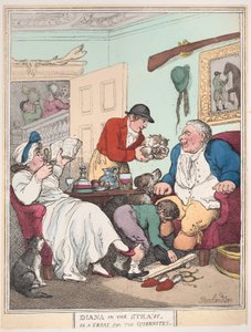 Diana in het stro, of een traktatie voor Quornites, 1 januari 1804 door Thomas Rowlandson