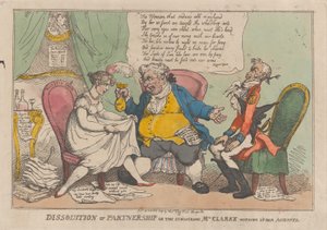 Ontbinding van Partnerschap, of de IJverige Mevrouw Clarke die Haar Rekening Afsluit..., 15 februari 1809 door Thomas Rowlandson