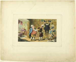 Doctor Syntax en de Boekverkoper, uit De Tour van Doctor Syntax door Thomas Rowlandson