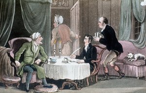 Dokter Syntax maakt zijn testament, ca. 1816 door Thomas Rowlandson