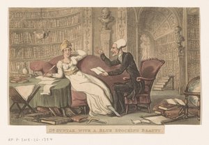 Doctor Syntax met een vrouw in een bibliotheek