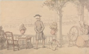 Dr. Syntax in monoloog door Thomas Rowlandson
