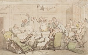 Dr Syntax heeft een ongeluk in de club door Thomas Rowlandson