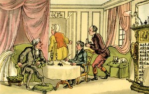 Dr. Syntax maakt zijn testament door Thomas Rowlandson