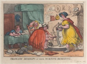 Dram-a-tic Demireps bij hun ochtendrepetitie, 30 september 1810