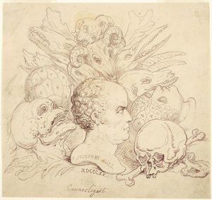F. Josephus Gall, cranioloog door Thomas Rowlandson