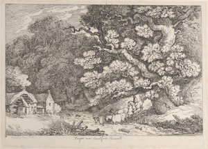Hengar bij Camelford, Cornwall, uit Zichten in Cornwall, ca. 1812 door Thomas Rowlandson