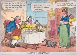 Een Dienstbode Inhuren, 1811 door Thomas Rowlandson