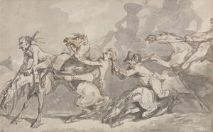 Ruiters die met elkaar in botsing komen door Thomas Rowlandson