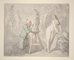 Joseph Nollekens in zijn studio, c.1810