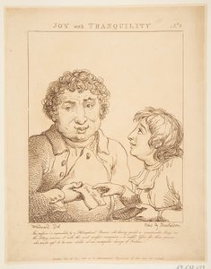 Vreugde met rust Le Brun Travested, of karikaturen van de passies, 21 januari 1800