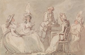 Dames bij de thee door Thomas Rowlandson