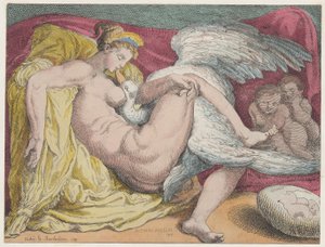 Leda en de zwaan door Thomas Rowlandson