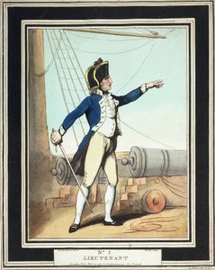 Luitenant, Royal Navy adelborst in de 18e eeuw door Thomas Rowlandson