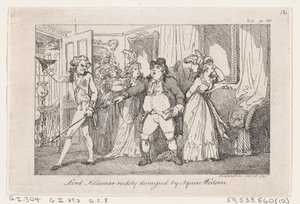 Heer Tellamar Onbeleefd Weggestuurd door Squire Western, uit De Geschiedenis van Tom Jones, een Vondeling..., 1792