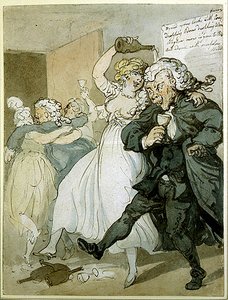Liefde en Wet (aquarel op papier) door Thomas Rowlandson