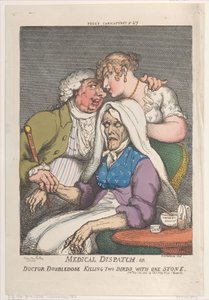 Medische Dispatch of Dokter Doubledose Twee Vliegen in Eén Klap door Thomas Rowlandson