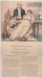 Melpomene in de Put, of Kinderspel Verdedigd door Theatrale Monarchen, 1804 door Thomas Rowlandson