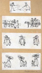 Miniatuurstudies door Thomas Rowlandson