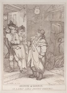 Ellende van Londen, of een Chagrijnige Brutale Koetsier, 4 juni 1814 door Thomas Rowlandson