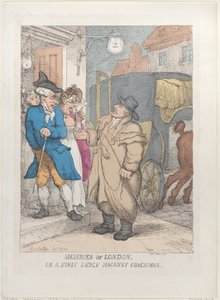 Ellende van Londen, of een Chagrijnige Onbeschofte Hackney Koetsier, 4 juni 1814 door Thomas Rowlandson