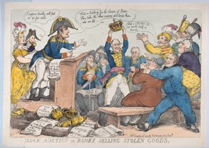 Spotveiling of Boney Verkoopt Gestolen Goederen door Thomas Rowlandson