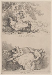 Nap in het Land, Nap in de Stad, 1785 door Thomas Rowlandson