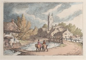 In de buurt van Helston, Cornwall, uit „Views in Cornwall” door Thomas Rowlandson