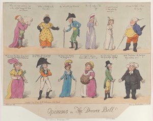 Meningen over de echtscheidingswet!!, 2 juni 1800 door Thomas Rowlandson
