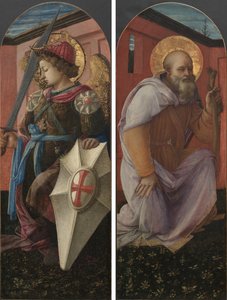 Paar Panelen van een Drieluik: De Aartsengel Michaël en St. Antonius Abt door Thomas Rowlandson