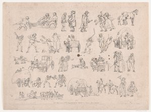 Plaat 4, Contouren van Figuren, Landschappen en Vee...voor het Gebruik van Leerlingen, 8 maart 1790 door Thomas Rowlandson