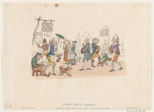 Pont Neuf, Parijs, 1 mei 1803 door Thomas Rowlandson