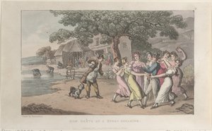Quae Genus bij een Schapenscheerder, uit De Geschiedenis van Johnny Quae Genus door Thomas Rowlandson