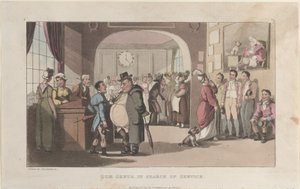Quae Genus op zoek naar dienst, uit De Geschiedenis van Johnny Quae Genus door Thomas Rowlandson