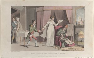 Quae Genus in dienst van een vrek, uit De geschiedenis van Johnny Quae Genus, 1 oktober 1821