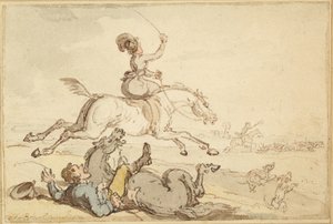 Ruiter Geworpen bij een Jacht door Thomas Rowlandson