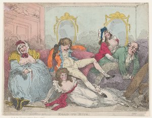 Weg naar de Ondergang, 1785 door Thomas Rowlandson