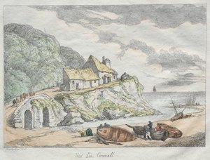 Rowlandsons schetsen uit de natuur: West Loo, Cornwall, 1822 door Thomas Rowlandson