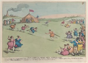Plattelandsporten of een Buitengewone Cricketwedstrijd door Thomas Rowlandson