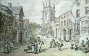 Saint Austle, Cornwall door Thomas Rowlandson