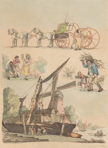 Set van zestien: Contouren van figuren en landschappen