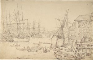 Scheepswerf, Greenwich door Thomas Rowlandson