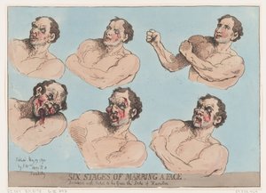 Zes Stadia van het Verminken van een Gezicht, 29 mei 1792 door Thomas Rowlandson