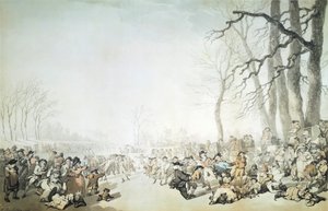 Schaatsers op de Serpentine, City of Westminster, Londen door Thomas Rowlandson