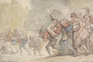 Soldaten op mars door Thomas Rowlandson